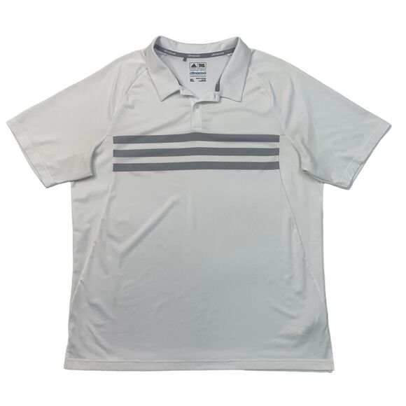 Adidas Polo Shirt Mens XL Extra Large White Climacool Performance Stretch Golf - Picture 1 of 12